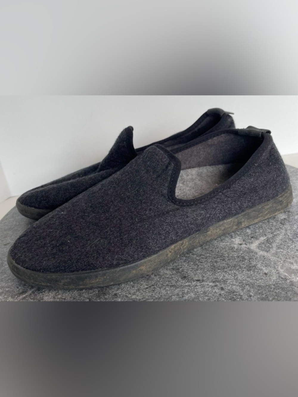 Allbirds Wool Loungers Slippers Moccasin Shoes 8 Grey Black